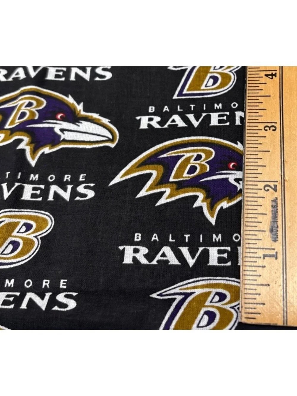 Baltimore Ravens NFL Licensed Cotton Fabric 1/2 yard x 58